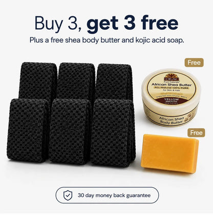 3x Japanese Exfoliating Washcloths + LIFETIME Kojic Acid Bars - Sima